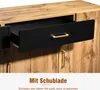 A close-up view of a wooden sideboard with a black drawer pulled out, showcasing its hardware. Anteprima dell’immagine prodotto