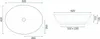 Technical drawing of a washbasin with dimensions. Produktbild-Vorschau