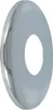 A close-up, isolated shot of a chrome-plated brass escutcheon plate for a faucet. Produktbild-Vorschau