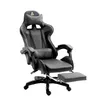 A black gaming chair with a footrest is shown against a white background. Produktbild-Vorschau