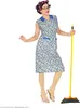 Putzfrau Kostüm für Erwachsene - Blumenkittel Blau | Produktbild-Vorschau 8