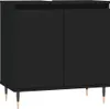 vidaXL Badschrank Schwarz 58x33x60 cm Holzwerkstoff Produktbild-Vorschau 1