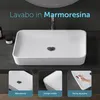 doporro Lavabo da Appoggio 60x40x9 cm in Solid Surface Anteprima dell’immagine prodotto 2