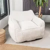 Poltrona pouf in velluto a coste BANANAIR 100x110 cm bianco Anteprima dell’immagine prodotto 2