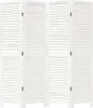 A white, four-panel room divider with slatted panels. Anteprima dell’immagine prodotto