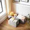 3 faltbare graue Stoffboxen mit Deckel und Griff Produktbild-Vorschau 2