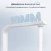 A close-up of a white kitchen faucet with water flowing, with large blue 3D text indicating '10MM' above it. Podgląd zdjęcia produktu