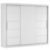 Schwebetürenschrank Kleiderschrank Schrank 250cm Weiß/Weiß Produktbild-Vorschau 4