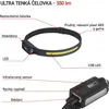 COB LED nabíjecí čelovka P3541, 380 lm, 30 m, Li-Pol 1200 mAh Náhled obrázku produktu