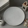 Dekoteller - Dekoschale mit Rautenmuster - MDF Holz - D: 34,5cm - weiß Produktbild-Vorschau