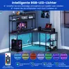 A gaming desk setup with RGB LED lighting. Náhľad obrázku produktu