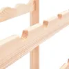 Close-up view of a wooden wine rack. Voir les images du produit
