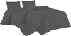 Bettwäsche 2er 135x200 + 2er 40x80 cm Anthrazit Bettbezug Produktbild-Vorschau 1