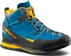 Boulder X Mid GTX von La Sportiva; blauer Zustiegsschuh für Herren mit gelben Akzenten und robuster Sohle. Anteprima dell’immagine prodotto