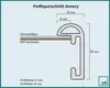 A technical diagram showing a cross-section of a picture frame profile. Produktbild-Vorschau