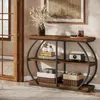 A console table with decorative items and storage baskets. Podgląd zdjęcia produktu