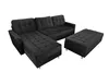 Skandinavisches Ecksofa David mit Hocker in Schwarz Kronos Produktbild-Vorschau 1