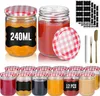 XMTECH 12er Set Sturzgläser 240 ml – Einmachgläser mit rot Produktbild-Vorschau 2