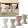 Eierbecher 4er Set, Ø 5x7 cm, helle Farben aus Keramik Produktbild-Vorschau 1