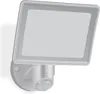 A white LED outdoor light with a motion sensor, mounted on a wall. Produktbild-Vorschau