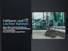 A man holding a folded e-bike in front of a modern building. Produktbild-Vorschau