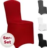 DETEX® Stuhlhussen 6er Set Rot Hochzeit Stretch  Dehnbar Produktbild-Vorschau 1