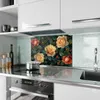 Küchenrückwand Spritzschutz Glas mit Motiv Rosenmuster Produktbild-Vorschau 2