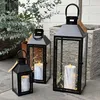 3er Gartenlaternen Laternen Metall Windlicht Schwarz Produktbild-Vorschau 3