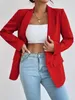 ASKSA Damen Blazer Revers Einfarbig Casual Cardigan Langarm Produktbild-Vorschau 4