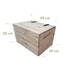 A wooden storage box with dimensions indicated. Náhled obrázku produktu