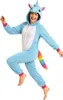 Pigiama Onesie Kigurumi Costume Azzurro Unicorno L: Anteprima dell’immagine prodotto 5