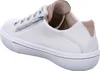 A side view of a white sneaker with a tan accent. Produktbild-Vorschau
