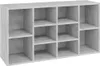 A concrete gray shoe cabinet with multiple cubbies. Náhled obrázku produktu