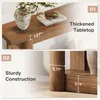 Close-up shots of a wooden console table, highlighting its features. Podgląd zdjęcia produktu