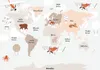 Vlies Fototapete - Map in Shades of Beige - Continents With Produktbild-Vorschau 6