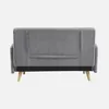 The back view of a light gray corduroy sofa with wooden legs against a white background. Anteprima dell’immagine prodotto