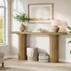 A console table with decorative items in a well-lit room. Produktbild-Vorschau