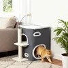 PawHut Kraboom, 58 cm. Kleine katten toren met hol, 3 Productafbeelding-voorbeeld 2