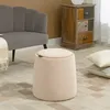 HOMCOM 2-in-1 Ottoman Stool Poggiapiedi rotondo con spazio Anteprima dell’immagine prodotto 2