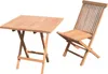 Teakholz Balkon Set 3 tlg. 60 cm Tisch und Stühle klappbar Produktbild-Vorschau 2