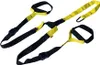 A set of black and yellow fitness straps arranged on a white background. Náhled obrázku produktu