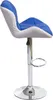 A side view of a blue and white bar stool on a white background. Náhľad obrázku produktu
