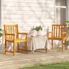 vidaXL Gartenstühle 2 pcs Natur Massivholz Akazie Produktbild-Vorschau 2