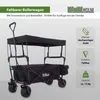 Bollerwagen faltbar mit Sonnendach Breitreifen Schwarz, Produktbild-Vorschau 1