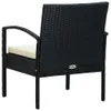 vidaXL Gartenstuhl mit Kissen Poly Rattan Schwarz - Sessel Produktbild-Vorschau 5