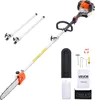 A VEVOR petrol pole saw with various attachments and accessories laid out on a white background. Produktbild-Vorschau