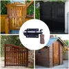 A collage of four images showing different types of gates and a shed, with a close-up of a gate latch in the center. Produktbild-Vorschau