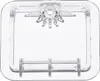 A clear, top-down view of a transparent plastic dryer lamp cover against a white background. Produktbild-Vorschau