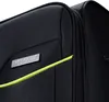 A close-up view of a black suitcase with a green accent. Produktbild-Vorschau