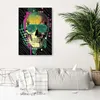 Leinwandbild bunter totenkopf in retro-brille 60x90 cm Produktbild-Vorschau 2